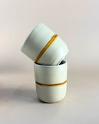 Duo Tasses Porcelaine Blanche - Ocre