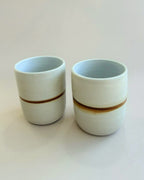 Duo Tasses Porcelaine Blanche - Ocre